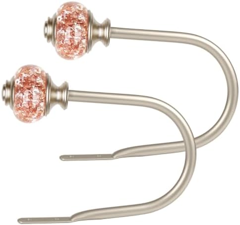 USFOOK Rose Gold Curtain Holdbacks, Decorative Drapery Tiebacks, 1 Pair by USFOOK