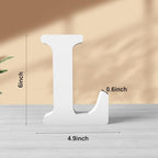 6 Inch White Wood Letters Unfinished Wood Letters - Image 2