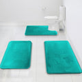 Clara Clark 3 Piece Bathroom Rugs Bath Mat Set, Velvet Memory Foam Bath Mats by ClaraClark
