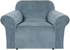 H.VERSAILTEX Stretch Velvet Armchair Cover Couch Covers 1 Cushion Chair by HVERSAILTEX