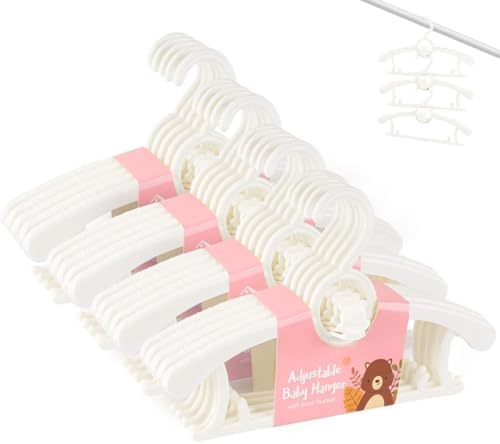 Baby Clothes Hangers 20 Pack, Plastic Kids Hangers Space Saving by HGYZE
