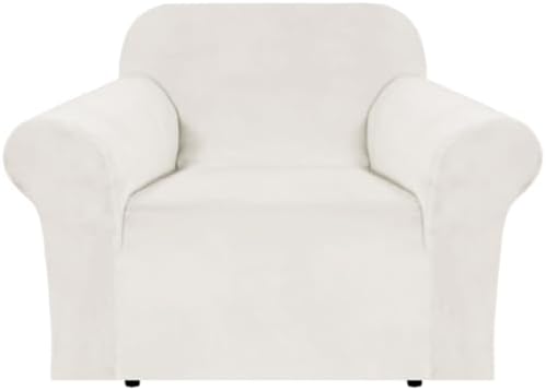 H.VERSAILTEX Stretch Velvet Armchair Cover Couch Covers 1 Cushion Chair by HVERSAILTEX