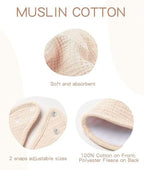 Konssy 8-Pack Muslin Baby Bibs, Adjustable Fit - Image 5