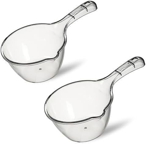 2-Pack Medium Transparent Plastic Water Ladle, Kitchen & Bathroom Scoop by Unknown