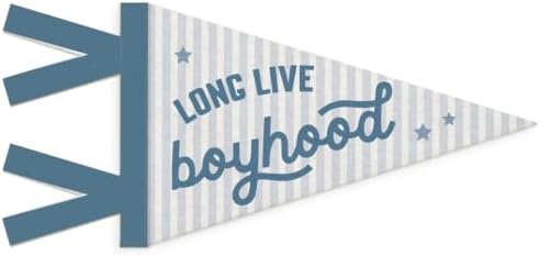 Long Live Boyhood Banner Felt，Blue Boy Room Decor, Boyhood Pennant Felt Banner by Unknown