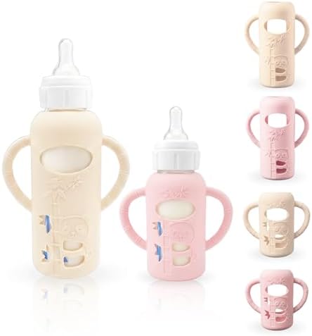 4-Pack Silicone Sleeves for Dr. Brown's Glass Baby Bottles 4 & 8 oz by Unknown