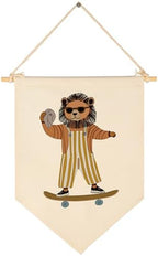 Lion Skateboarding Nursery Baby Room Playroom Decoration-Baby, Birthday by Sioial