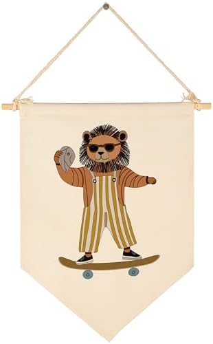 Lion Skateboarding Nursery Baby Room Playroom Decoration-Baby, Birthday by Sioial