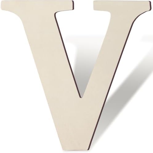 Wooden Letters 8 Inch Large Paintable Wood Letter V by Unknown