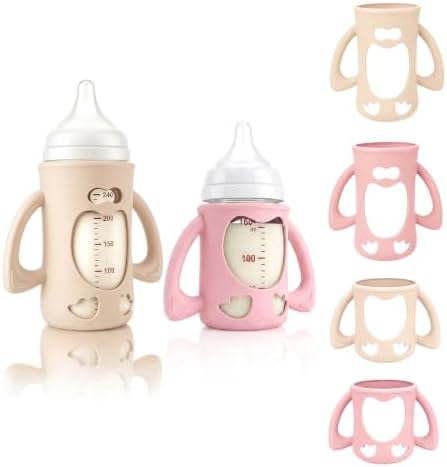 4-Pack Silicone Sleeves for Pigeon Glass Nursing Bottle 5.4 & 8.1 oz by Unknown