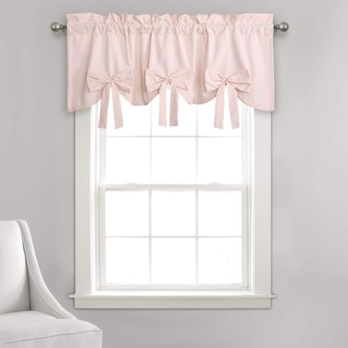 Lush Decor Melody Bow Valance Curtain 52" W x 18" L +3" Blush by LushDecor