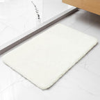 Polyester Bathroom Rug 20"x32" Cream, Non-Slip Soft Shaggy Bath Mat by Kildoss