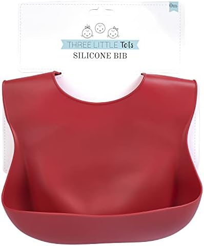 Three Little Tots Modern Silicone Baby Bib – Adjustable Fit Waterproof Catch - Image 2