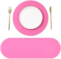 SHACOS 100 pcs Ultra Pink Round Disposable Placemats 13 inch Colored Paper by SHACOS