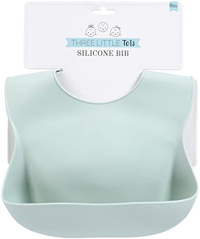 Three Little Tots Modern Silicone Baby Bib – Adjustable Fit Waterproof Catch - Image 2