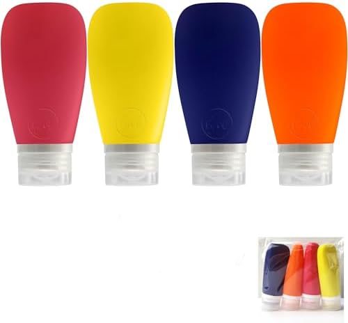 Travel Bottles for Toiletries, TSA Approved 3 oz Leak Proof Silicone Soft by Lyob