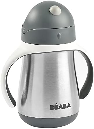 BEABA Stainless Steel Straw Sippy Cup, Insulated Toddler Cups Spill Proof - Image 2