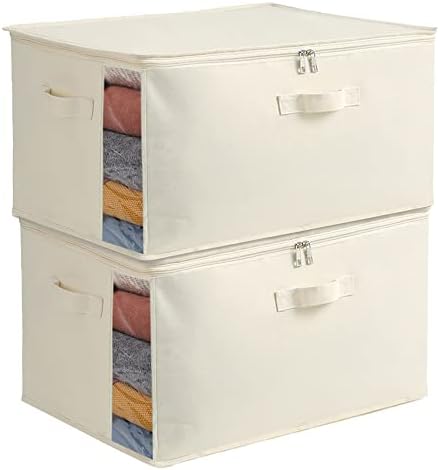 2 Pack Canvas Comforter Storage Bags by Vailando