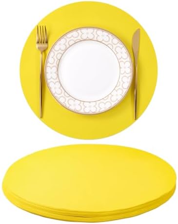 SHACOS 100 pcs Round Paper Placemats Disposable 13 inch Colored Paper by SHACOS