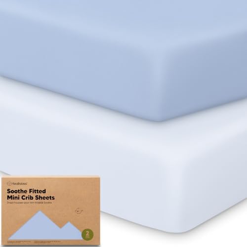2pk Mini Crib Sheets Fitted 38x26 Pack N Play Mattress Sheet by KeaBabies