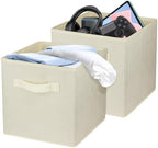 2 Pcs Storage Cubes, 10.5 Inch Collapsible Storage Bins, Fabric Foldable Bins by Zuihug