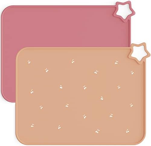 Moonkie Silicone Placemats for Baby & Kid, Stain-Proof Non-Slip Toddler Food by Moonkie