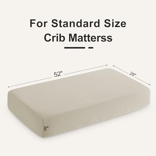 NTBAY Crib Muslin Fitted Sheets, 2 Pack, 28 x 52 - Image 6