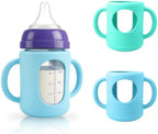 2-Pack Silicone Sleeves for New Lansinoh & Pigeon Glass Baby Bottle 5 oz by Unknown