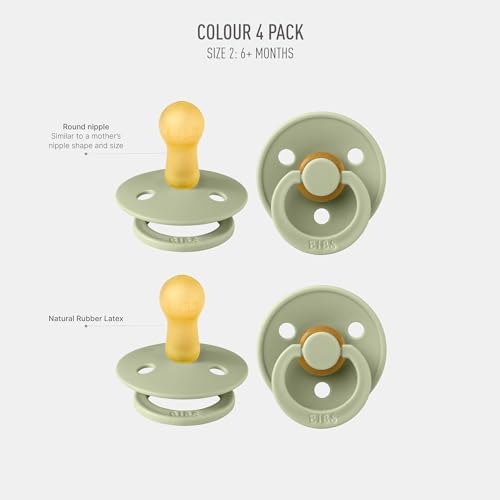 BIBS Colour Pacifier, 6-18 Months, Round Nipple - Image 2