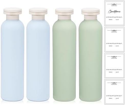 8.8 oz Plastic Travel Shampoo Bottles, Refillable Flip Cap Squeeze Bottles by UMETASS
