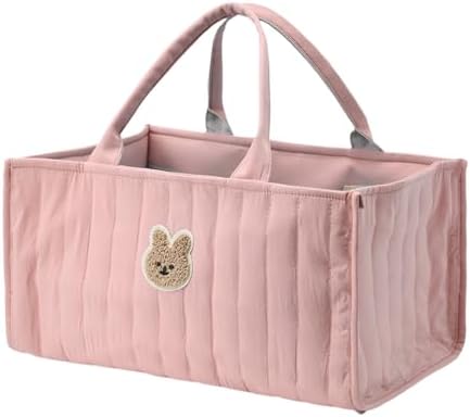 Quilted Fabric Storage Basket Floral Baby Diaper Caddy Quilted Basket by BBIQI