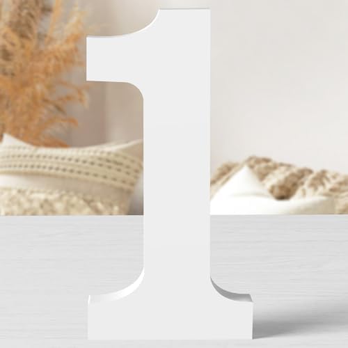 12 Inch White Wood Numbers Unfinished Wood Numbers by ZARUATU