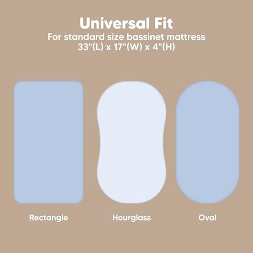 2-Pack Baby Bassinet Sheets Girl, 33x17 Bedside Sheets - Image 3