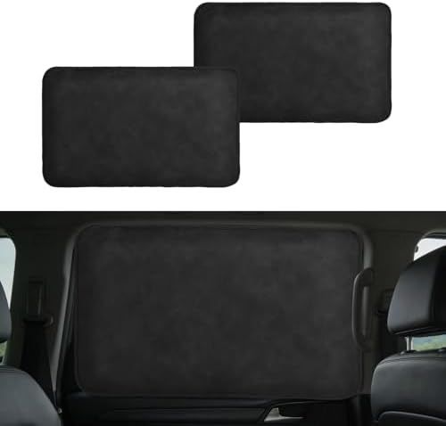 XCBYT Magnetic Car Rear Window Shades, 100% Blackout Privacy Suede by XCBYT