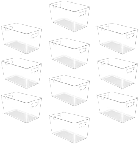 YIHONG 10 Pack Clear Storage Bins, Pantry Organizer Bins by YIHONG