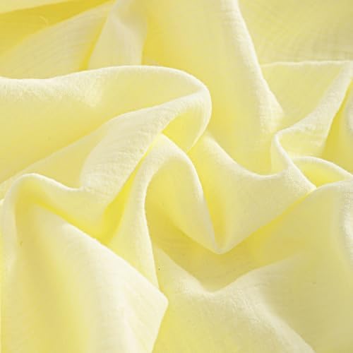 NTBAY Mini Crib Muslin Fitted Sheets, 2 Pack, 24 x 38, Light Yellow - Image 3