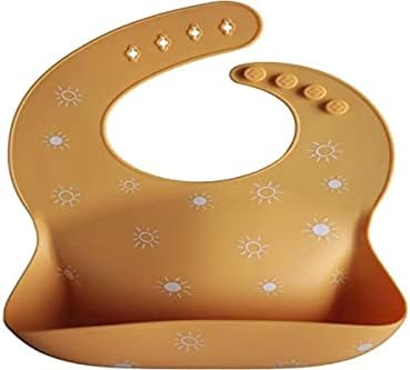 mushie Silicone Baby Bib | Adjustable Fit Waterproof Bibs - Image 4