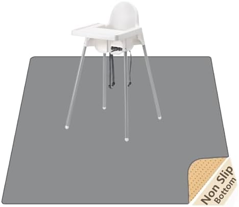 Splat Mat for Under High Chair, Waterproof Washable High Chair Floor Mat by WOMUMON