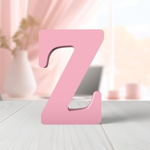 6 Inch Pink Wood Letters Unfinished Wood Letters by ZARUATU