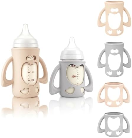 4-Pack Silicone Sleeves for Pigeon Glass Nursing Bottle 5.4 & 8.1 oz by Unknown