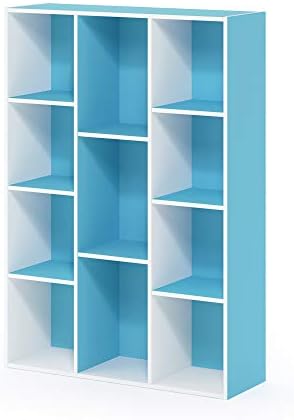 Furinno LUDER Book Shelf, 11-Cube Bookshelf, Reversible Bookcase, 9.4 x 29.1 x - Image 6