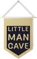 Qpenm Little Man Cave Hanging Wall Canvas Banner, Kids Room Hanging Pennant by ColorfulLifeStartingwithYourCuteTowel