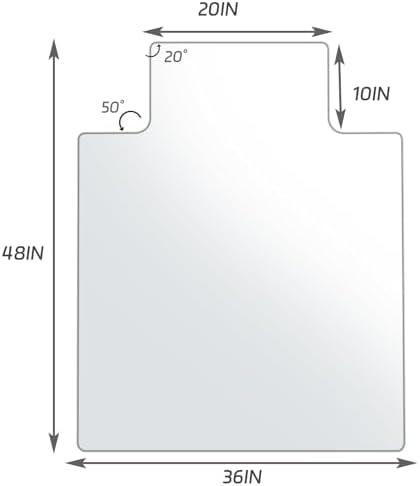 36" x 48" Irregular Tempered Glass Office Chair Mat, Floor Mat - Image 3