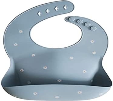mushie Silicone Baby Bib | Adjustable Fit Waterproof Bibs - Image 4