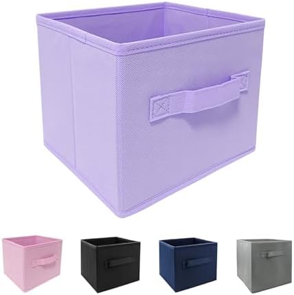EBIGIC Purple Cube Storage Bins 9.0"x7.5"x7.5" Mini Size Fabirc Foldable Closet by EBIGIC