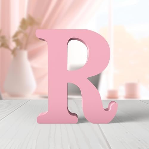 6 Inch Pink Wood Letters Unfinished Wood Letters by ZARUATU