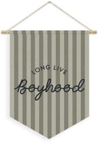 Boys Room Decor, Long Live Boyhood Boy Nursery Linen Canvas Banner by Unknown