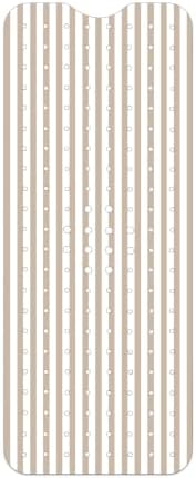 Khaki Stripes Bathtub Mat Non Slip 40x16 Inch Extra Long Bath Mat, Modern Art by Denifeiya