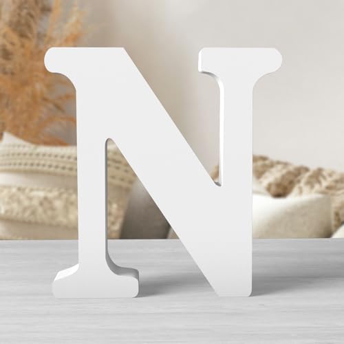 8 Inch White Wood Letters Unfinished Wood Letters by ZARUATU