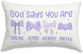 Purple Pillow Cover 12x20, Bow Coquette Room Decor by Wheatwin